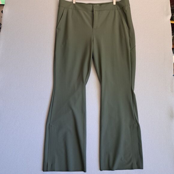 Athleta Stellar Flare Trouser Pants Aspen Green Women’s 20 Elastic Waist Plus - Picture 2 of 11